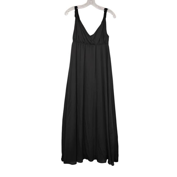 H&M Chiffon Gown Size 4 Black Long/Maxi Sleeveless Fully Lined Braided Straps - Picture 4 of 10